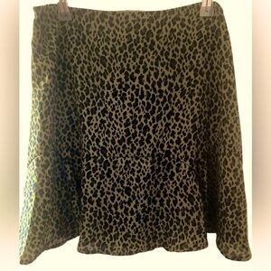 Trixxi Green Leopard Mini Skirt Size Med.